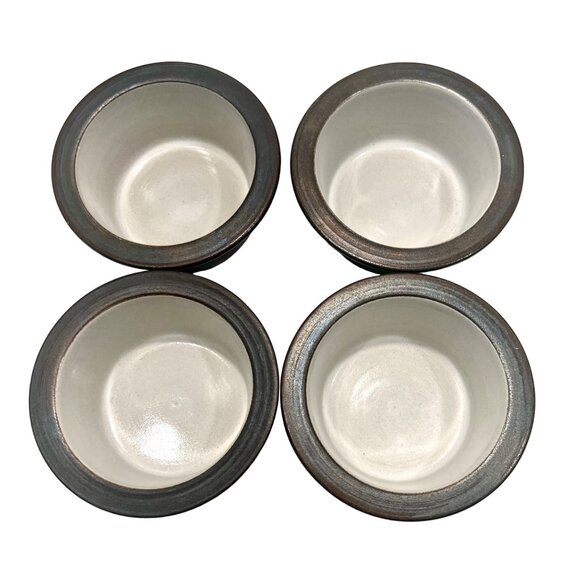 Heath Ceramics Rim Bowls Bakers (Set of 2) Opaque White Matte Brown 5 1/8" - Picture 9 of 10